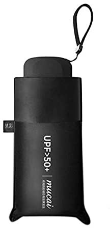 Spielen Mini paraguas plegable protección solar anti-UV compacto bolsillo mini paraguas lluvia mujeres a prueba de viento portátil viaje impermeable paraguas de viaje, Negro, 88 x 51 cm