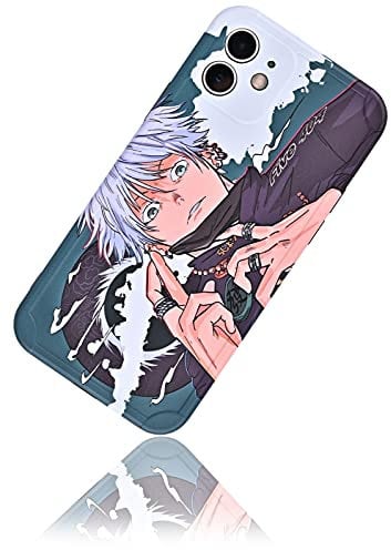Roffatide Anime Jujutsu Kaisen Case Compatible with iPhone 11 with Gojo Satoru Print Full Body Protective Case Shockproof Anti-Drop Rubber Phone Case Cover