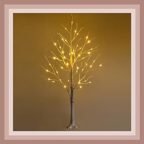 GIANTEX Lichterbaum LED Baum, Lichterbaum Weihnachten Innen, Leuchtbaum Deko Innen Weihnachten, Weihnachtsbaum Birken mit 96 warmweißen LEDs, Deko Baum Kunstbaum Kunstbirke 180 cm, Birkenbaum Weiß