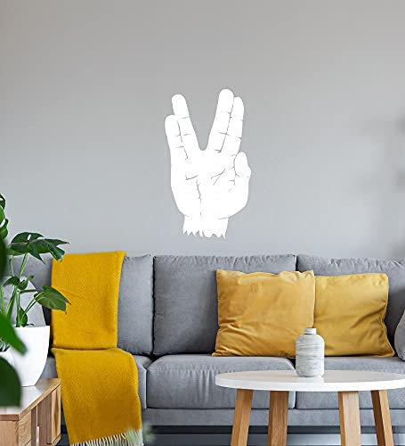 Spock Vulkanier Gruß Wandtattoo Weiß Aufkleber 40 x 69 cm