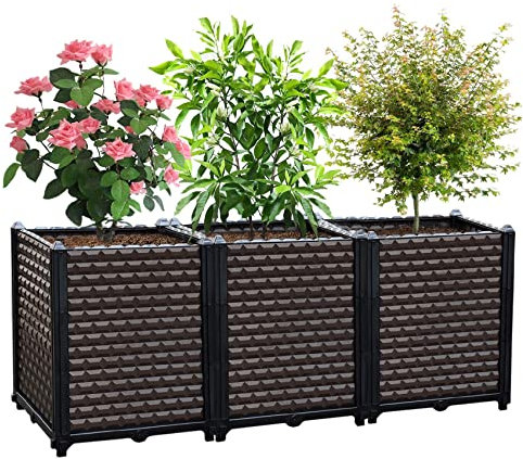 Large Planters for Outdoor Plants - Deepened 20 H, Raised Beds for Gardening Self Watering, Elevated Planter Box with Legs, Rectangular Garden Planters for Outdoor Plants Flowers, 47.2L x 15.7W
