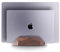 MOYUART Dual Laptop Holder Vertical Laptop Stand, 2 Slots MacBook Stand Wood,Wooden Laptop Stand,Vertical Laptop Holder for Desk, Widen Dock Fits All MacBook/Surface pro(Black Walnut)