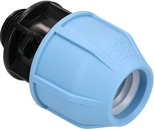25mm x 3/4 MDPE Male Adapter Compression Coupling Fitting Water Pipe PN16