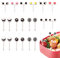 20 palillos de plástico reutilizables para almuerzo, palillos de dientes de frutas, frutas, pasteles, dibujos animados, suministros de fiesta
