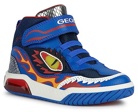 Geox J Inek Boy, Scarpe da ginnastica Bambini e ragazzi, Rosso (Royal/Red), 24 EU