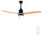 Cecotec Ventilador de Techo con Luz EnergySilence Aero 5275 Black&LightWood. 40 W y 52 con motor DC, Mando a distancia, Luz LED doble altura, temporizador, Modo Winter-summer