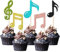 30 Stück Musik Noten Tortendeko Glitzer Kuchen Deko Musical Symbol Cupcake Toppers für Rock Musik Konzert Thema Baby Shower Hochzeit Geburtstag Party Torten Dekorationen Buntes
