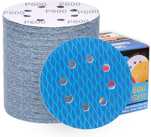 80 Stück Schleifpapier 125mm Klett P600 Körnung Rund 8 Loch Exzenterschleifer Schleifscheiben,Profi Anti-Verstopfungs-Design,für Wand Holz Metall und Lackoberfläche-ALPXUXP