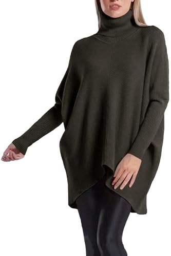 PEKIVESSA Oversized Langer Rollkragenpullover Damen länger