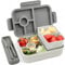 Bugucat Brotdose Kinder mit Fächern 1300ML,Lunchbox Kinder Auslaufsicher mit 5 Fächern,Bento Box Lunchbox mit Fächern für Kinder Erwachsene,Vesperdose Frühstücksbox für Mädchen & Jungen BPA-Frei Grau