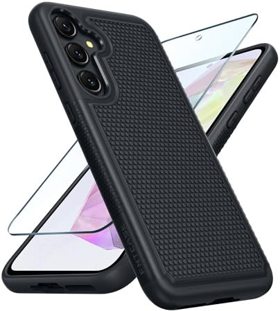 FNTCASE Cover per Samsung Galaxy A35-5G: Dual Layer protettivo Heavy Duty Cell Phone Cover antiurto robusto con antiscivolo Textured Back - protezione militare Bumper Tough