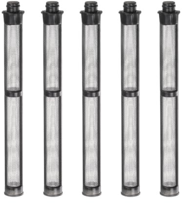 sourcing map 5 Pcs 60 Mesh Airless Spray Gun Filter 110mm Length, 10mm Diameter Airless Paint Spray Filter Universal Fits Most Spray Gun, Black