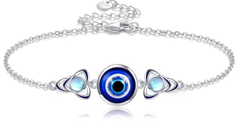 HUKKUN Nazar Armband Silber 925 Evil Eye Bracelet Türkisches Nazar Auge Armband Keltischer Schmuck Geschenke Damen