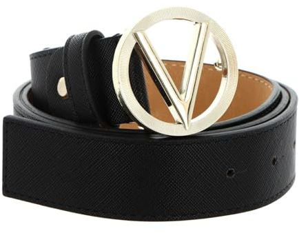 Valentino Hampton Plaque Buckle Belt W95 Nero/Oro - kürzbar