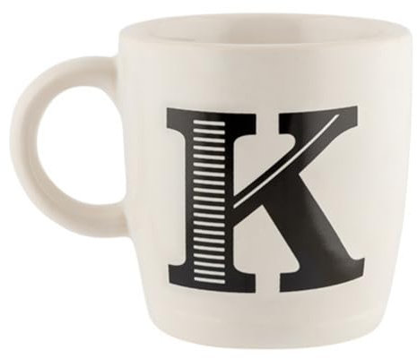 FabFinds Hugga Mug with Initials Classic Ceramic Mug Large Gift Coffee Cups 330ml (K)