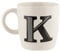 FabFinds Hugga Mug with Initials Classic Ceramic Mug Large Gift Coffee Cups 330ml (K)
