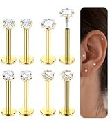 Chriscoco 16G Tragus Piercing Lippenpiercing Labret Piercing Conch Piercing Medusa Edelstahl Gold Helix Piercings Medizinische Ohrstecker Nasenpiercing 8mm