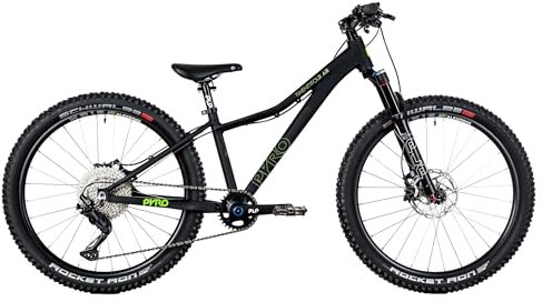 TechniBike PYRO TWENTYFOUR AIR - Hardtail Kinderfahrrad 24 Zoll für Mädchen und Jungen (Lenker mit Shimano 10-Gang Schaltung, ergonomischer Sattel, ab 9,9kg)