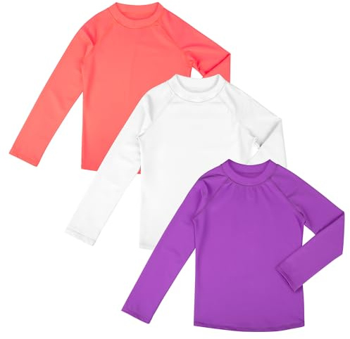 BIG ELEPHANT 3 Pièces de Bain Anti-UV pour Garçon Maillot de Bain à Manche Longue Enfants Rashguard pour Surf Natation Plongée Plage