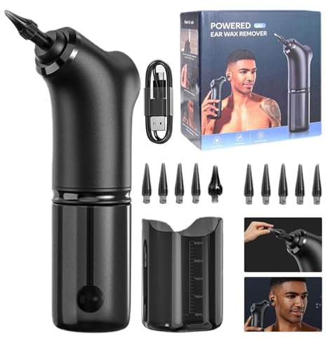 Kit de limpieza de oídos, kit de limpieza de oídos de 2000 mAh | Limpiador de oídos eléctrico portátil | Solución de limpieza de oídos S, 7 horas de trabajo, kit de limpieza de oídos para adultos y ni