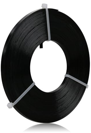 Hilo plano de aluminio - 5 x 1 mm - 10 m de ancho - Hilo plano para la fabricación de joyas, estampado, modelado, robinetería, fabricación de joyas - Negro