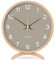 Justup Wecker Analog ohne Ticken, Leise Holzuhr Rund Dekorative Kleine Analog-Moderne Uhr, Tischuhr lautlos aus Holz, Kleine Tischuhr Analog für Nachttisch Schlafzimmer Büro (Grau)