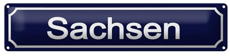 Femer Blechschild Straßenschild 46x10 cm Sachsen blaues Deko Schild