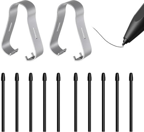 10 Pointes de Remplacement pour Stylet Remarkable 1/2, Boox Pen2 Pro, Boox Pen Plus, Tab X/Ultra/Ultra C/Mini C, Max 3/2/Lumi2, Note 5/3/2/Pro/Air2/Air2 Plus, Nova 3/2/Pro/Air2/C - Noir