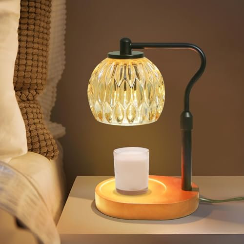 ZealWe Candle Warmer Lamp with 4 Level Dimming, Candle Lamp with 2-4-8h Timing, Height Adjustable, 2 Bulbs, Candle Warmer for Jar Candles Scented Candles, Gifts for Women, Home Decor
