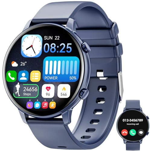 Hwagol Smartwatch Damen Herren, 1.39 Zoll Touchscreen Smart Watch mit Bluetooth Anrufe, Uhr Damen Herren mit 140+ Sportmodi SpO2 Pulsuhr Schlafmonitor Schrittzähler, Armbanduhr für iOS Android