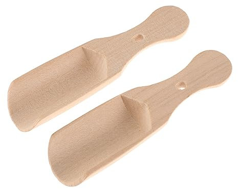 Gatuida 2 Stück Holzschaufel Schaufeln Badesalzlöffel Pulver Mini Scoop rustikale küchenarmatur küchen accessoires Nüsse kaffeelöffel Teelöffel Schaufel Teegeschirr Zubehör Löffel