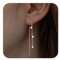 Aidenn Ohrringe Rosegold Hängend für Damen Roségold Lange Hängeohrringe mit Cubic Zirkonia Quasten Hängende Ohrringe 14K Gold Hypoallergen Statement Schmuck