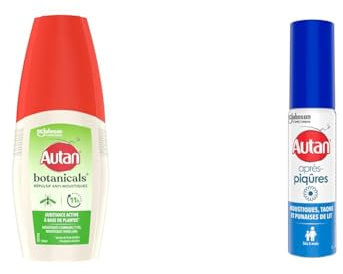 Lot Autan Botanicals - 1 Spray Répulsif Anti-Moustiques Botanicals à Base de Plantes + 1 Gel Après Piqûres Apaisant à Base de Camomille