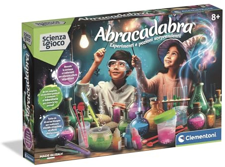 Clementoni Scienza e Gioco - Abracadabra - Esperimenti e Pozioni Sorprendenti, Bambini 8+ Anni, Immergiti nel Mondo della Magia con questo Kit di esperimenti, Made in Italy, Lingua Italiana, 19436