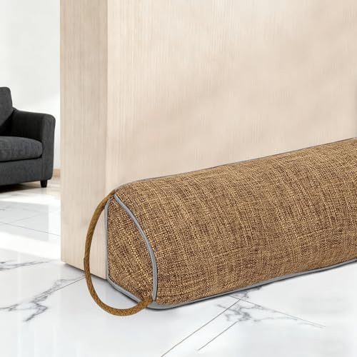 Zugluftstopper für Türen - 82cm Schwerer Tür Zugluftstopper Windstopper, Türluftstopper für Schutz, Luftzugstopper mit Aufhängeschlaufen zur Wind und Schalldämmung von Türen & Fenstern, Khaki