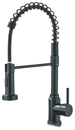 Matte Black Kitchen Sink Faucet One Handle Spring Hot And Cold Water Tap Deck Mounted Bathroom Chrome Kitchen Crane(Brushed Nickel)
