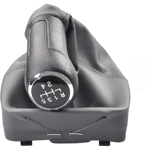 DCXXAN Schaltknauf für VW Polo 9N für 9N2 für 9N3 (2002–2009) mit Ledermanschette