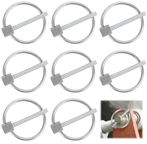Yooyan 8 Stück Klappsplinte Sortiment, 3MM Sicherungssplint, Lynch Pin, Klappsplinte Edelstahl Sicherungssplint für Boot, Fahrrad, Anhänger, Traktor, Sicherungsbolzen