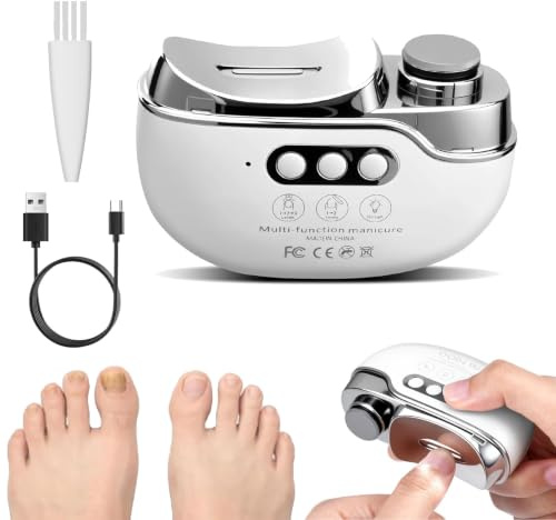 Coupe Ongle électrique Durs/Épais Ongles Orteils/Doigts | Lime a Ongle Electrique avec 2 Vitesses, Lumière LED, Rechargeable pour Bébé, Enfants, Adultes, Personnes âgées