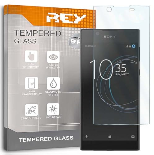 REY Verre Trempé pour Sony Xperia L1, Protecteur d'écran qualité supérieure