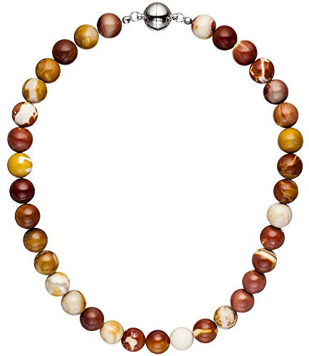 Kette Collier Halskette Kugelkette Mookait 12mm multicolor Edelsteinkette 45cm