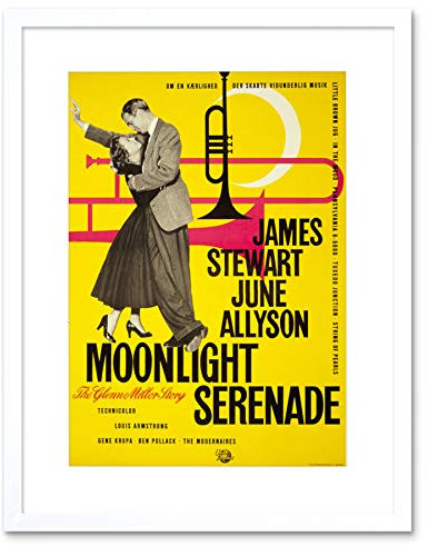 Wee Blue Coo MOVIE FILM MOONLIGHT SERENADE STEWART GLENN MILLER FRAMED ART PRINT B12X5552