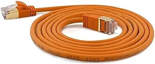 wantecWire Extra dünnes Patchkabel CAT.7 Kabel, CAT.6 Stecker SSTP geschirmt, Länge 0.25 m, orange