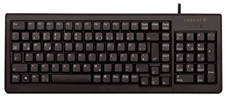 Cherry G84-5200LCMEU-2 - CORDED SMALL FLAT AND EXTREMELY ROBUST COMPACT KEYBOARD. EU LAYOUT. BLACK. USB