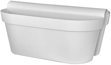 Euro3plast Balkon-Hängekasten „Be Up Duo“ in der Farbe Weiß, 50 cm / 18 Liter