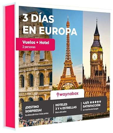 Geschenkbox – Überraschungsreise für zwei – Flüge + 2 Nächte in einer europäischen Stadt – die beste Erlebniskiste zum Verschenken