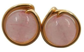 Ohrstecker Edelstein Rosenquarz (Vergoldet)