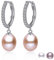 Kim Johanson – Orecchini di perle * Nora* in argento Sterling 925 con vere perle d'acqua dolce in bianco, rosa o viola & zirconi incastonati orecchini pendenti con sacchetto per gioielli