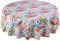 Home Direct Wachstuch Tischdecke Abwaschbar Rund 160cm Grün Rosa Weiß Flamingo