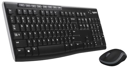 Logitech MK270 Desktop for Education avec Protection en Silicone, Clavier et Souris sans Fil pour Windows, USB 2,4 GHz, Souris compacte, 8 Touches multimédia, PC, AZERTY France Layout - Noir